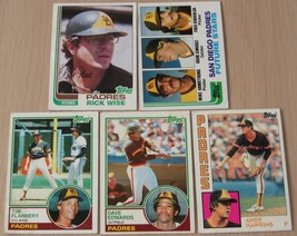Topps 1982 Rick Wise  Plus 4 other Padres Baseball Cards set #19 - £0.94 GBP