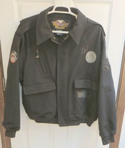 Harley Davidson XL Black Jacket - Wool &amp; Rayon - Very Nice! - $99.98