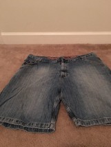 Virginia Tech Hokies Men&#39;s Blue Jean Shorts Zip Pockets Size 42 - £33.80 GBP