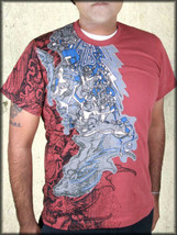 Deeper Shade Of Soul Dream Robot Flying Dragon EDM Rave Graffiti Men T-Shirt Red - £51.64 GBP