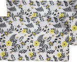 Set of 2 Same Thin Fabric Placemats(11&quot;x18&quot;) BEES,FLOWERS &amp; LEAVES,black... - $12.86