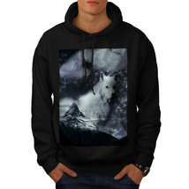 Winter Wolf Nature Animal Sweatshirt Hoody Snow Peak Men Hoodie - £16.55 GBP