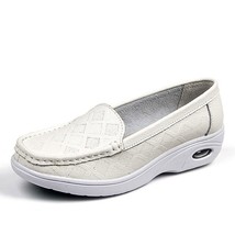 YAERNI Women Nurse White Career Loafers Flat Shoes Genuine Foam Casual Office Sh - £48.56 GBP