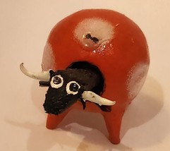 BULL Bobble Head  Cow Mexican Folk Art Hand Made Toy - £5.05 GBP