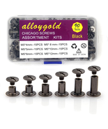 90 Sets Black Chicago Screw Leather Assorted Kit ，6 Sizes of Screw Rivet... - $14.54