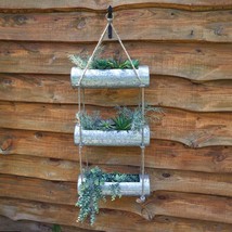 3 tier Hanging Planter with Hook in galvanized metal - £71.17 GBP