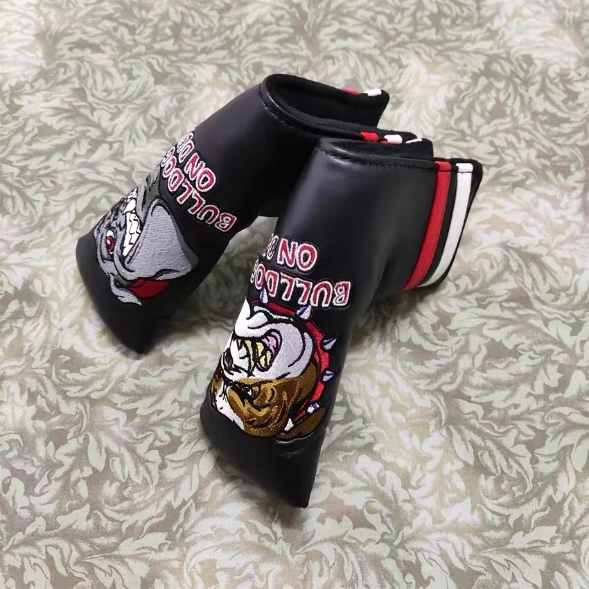Golf Club Putter Blade Head Cover Bulldog on Duty Brown Grey Style - $19.90