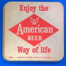 AMERICAN BEER set of 6 vintage unused thick paper coasters - £7.62 GBP