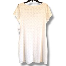 Isaac Mizrahi Women&#39;s Size L White Eyelet Lace Casual Short Dress - £35.87 GBP