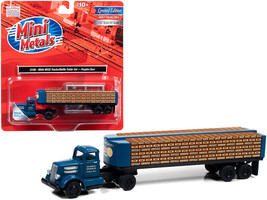 White WC22 Truck Tractor w Bottle Trailer Dark Blue The Peoples Brewing Co. 1/87 - £32.70 GBP