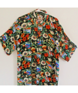 Mens Hawaiian Floral Shirt Lrg Hibiscus Bird of Paradise Mango Moon - $166.45 MXN