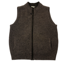 LL Bean Mens Brown Merino Lambs Wool Full Zip Waterfowl Vest 0-FGX9 Size... - $39.59