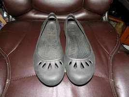 CROCS Black Croslite Slip On Slingback Ballet Flats Shoes Size 10 Women&#39;... - $25.55