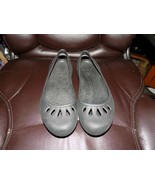 CROCS Black Croslite Slip On Slingback Ballet Flats Shoes Size 10 Women&#39;... - £20.47 GBP