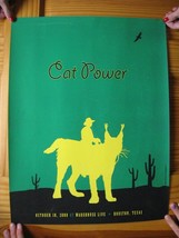 Cat Power Poster Concert Houston TX Cowboy on cat Desert Cactus - £215.92 GBP