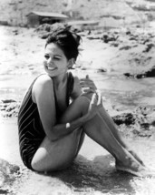 Claudia Cardinale barefoot on beach in swimsuit 1960&#39;s 16x20 Canvas Giclee - £54.81 GBP