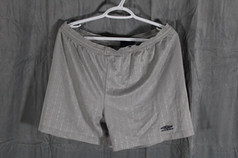 Vintage Soccer Shorts - Grey with Silver Vertical Stripe Pattern - Men's... - $49.00