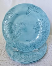 Artisan Deluxe Turquoise Blue Melamine Plates 11&quot; Floral Paisley Teal 8 AVAIL - £19.65 GBP