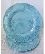 Artisan Deluxe Turquoise Blue Melamine Plates 11&quot; Floral Paisley Teal 8 ... - £19.65 GBP