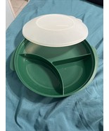 Vintage Tupperware Reheatables Divided Dish W/ Lid Microwave #2604B-4 Gr... - $8.00