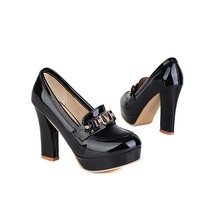 basic women shoes chunky heel pumps square heel round toe wedding shoes party da - £40.14 GBP