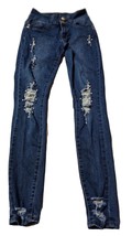 Ling Collection Women&#39;s Stylish Sexy Stretch Skinny Blue Jeans Size 1/2 24x28 - £17.66 GBP