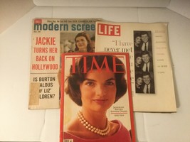 (3) Magazine Lot: Jaqueline Kennedy Onassis Theme “Time”,”Life”, “ Modern Screen - £12.70 GBP