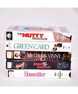 5 VHS Movies Nutty Professor, Green Card, Cousin Vinny, Amos &amp; Andrew, H... - $10.77