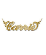 Personalized 14K Gold Overlay Any Name Necklace Name Plate + free chain ... - £19.65 GBP