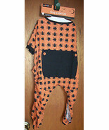 WorldPet Dog Clothes Medium Halloween Holiday Pet Pajamas Orange Spider ... - $9.49