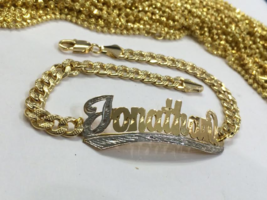 Personalized 14K gold overly any Name id Bracelet 6&quot; ,7&quot;, 7 1/2&quot;,8&quot; /quban - $26.99