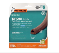 Frost King V25B Brown EPDM Rubber Foam Weather Stripping Tape 17 ft - £11.00 GBP