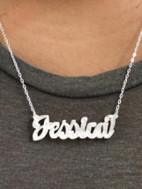 Personalized Silver 925 Double 3D Name Plate Name Necklace /nqk - £31.38 GBP