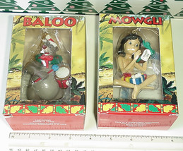 Disney Christmas Ornaments The Jungle Book ​BALOO &amp; MOWGLI # 961 962 1st Issue - £39.64 GBP