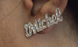 Personalized 14k gold overlay Any Name plate stud Name Earrings /Single Plate/cq - $29.99
