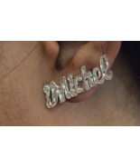 Personalized 14k gold overlay Any Name plate stud Name Earrings /Single ... - $41.10 CAD