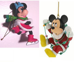 DISNEY MICKEY MOUSE &amp; MINNIE MOUSE  Vintage Collectible Christmas Tree O... - £39.73 GBP
