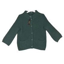 NWT Talbots Women&#39;s M Petites Cotton-Wool Cardigan Sweater 3/4 Sleeve Dk Green - £27.32 GBP