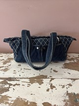 Vera Bradley Denim Bag Quilted Stitch Shoulder Double Handle Silver Acce... - $463.34 MXN