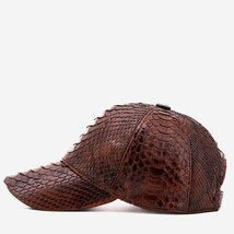 Boss Dark Brown Python Leather Cap image 8