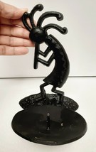 KOKOPELLI Flute Player Black Wrought Iron Wall Sconce Candle Holder Metal - £19.89 GBP