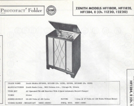 1957 ZENITH HF1180R Console Record Player Photofact MANUAL Receiver HF11... - $10.88