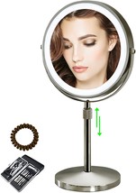 Lighted Makeup Mirror, Furgatti Vanity Mirror With 3 Color Lights,, Nickel - £54.94 GBP