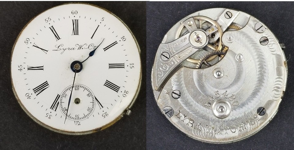 Lyra Watch Co. pocket movement face hands RARE! - $29.99