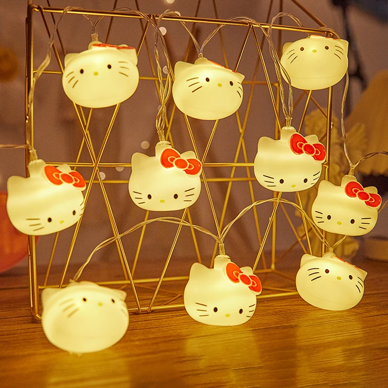 Kawaii Kitty Led String Light Cute Sanrio Anime Figure USB Strip Lights USB Home - £8.88 GBP