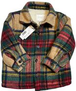 Scene &amp; Heard Brushed Flannel Jacket Sz 18 mos Plaid Sherpa Lined Button... - $34.18 CAD