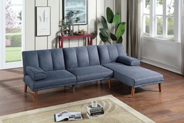 Navy 2Pc Sectional Sofa Set | Polyfiber Fabric - $852.99