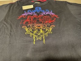 NWT VTG Deadstock Coogi Heritage T-Shirt  2XL Black Colorful Embroidered - $60.00