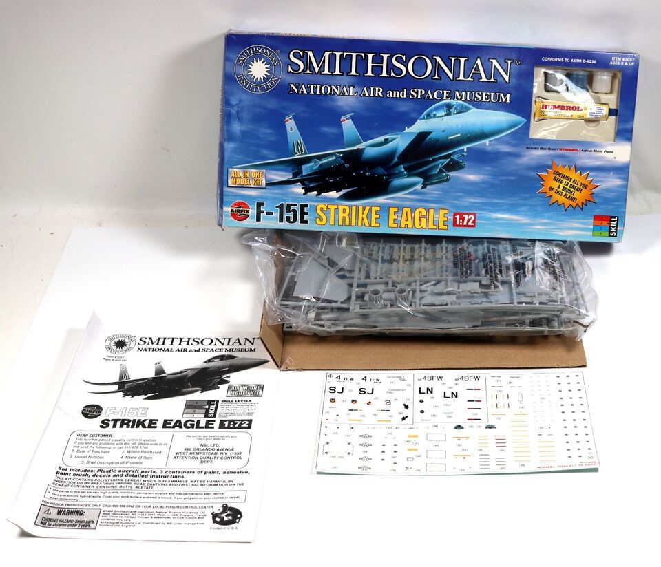 Smithsonian F-15E Strike Eagle Military Aircraft 1:72 Scale Model Kit 3057 - $11.69