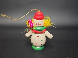 Vintage Hand Painted Wooden Clown Balloons Yellow Hair Christmas Ornamen... - $364.41 MXN
